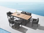 Set gradina Borromeo masa dreptunghiulara si 6 scaune Higold 2054180