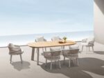 Set gradina Aio masa ovala cu 6 scaune albe Higold 205580W