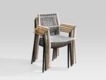 Set gradina Bali portocaliu masa rotunda cu 4 scaune Higold 30623301_S