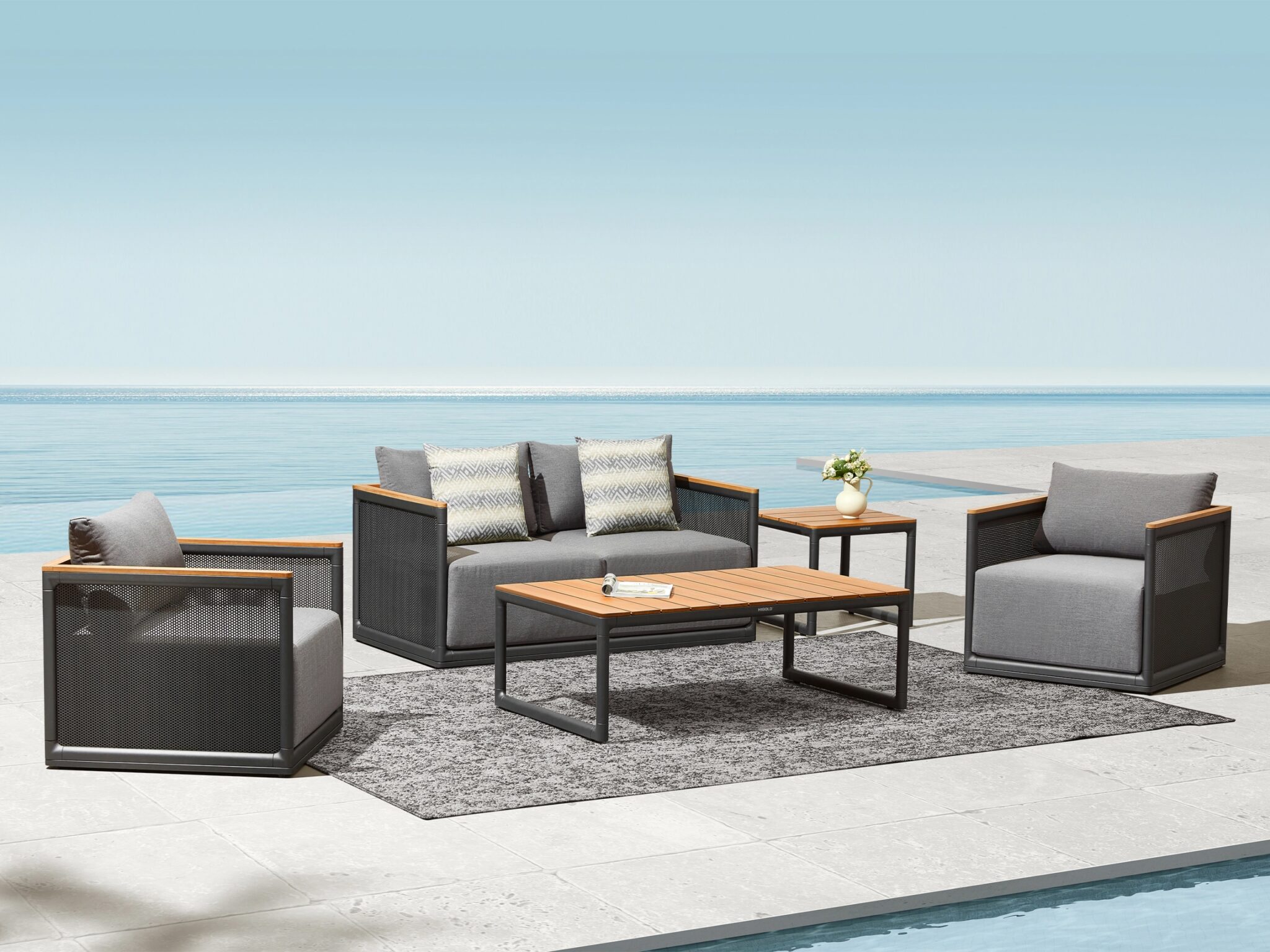 Mobilier gradina Haven canapea 2 locuri 2 fotolii masuta Higold 206520