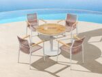 Set gradina Bali portocaliu masa rotunda cu 4 scaune Higold 30623301_S