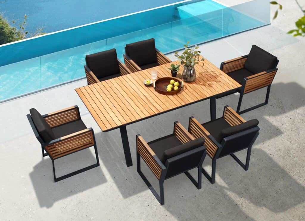 Set gradina New York masa dreptunghiulara cu 6 scaune Higold 204050