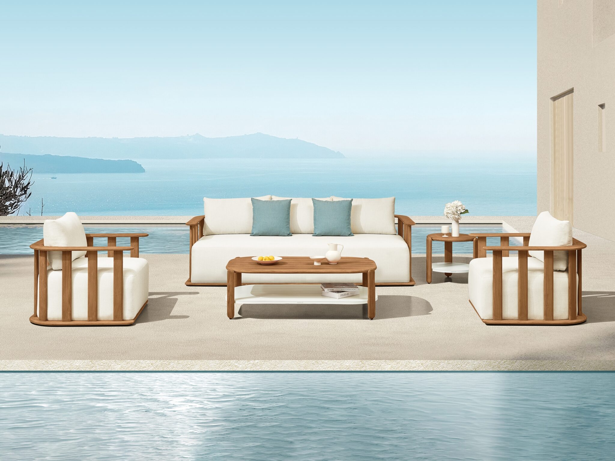 Mobilier gradina Pallisad canapea 3 locuri 2 fotolii 2 masute Higold 301440