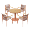 Set gradina Bali portocaliu masa rotunda cu 4 scaune Higold 30623301_S