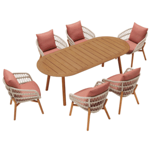 Set gradina Vasca masa ovala si 6 scaune Higold 301550
