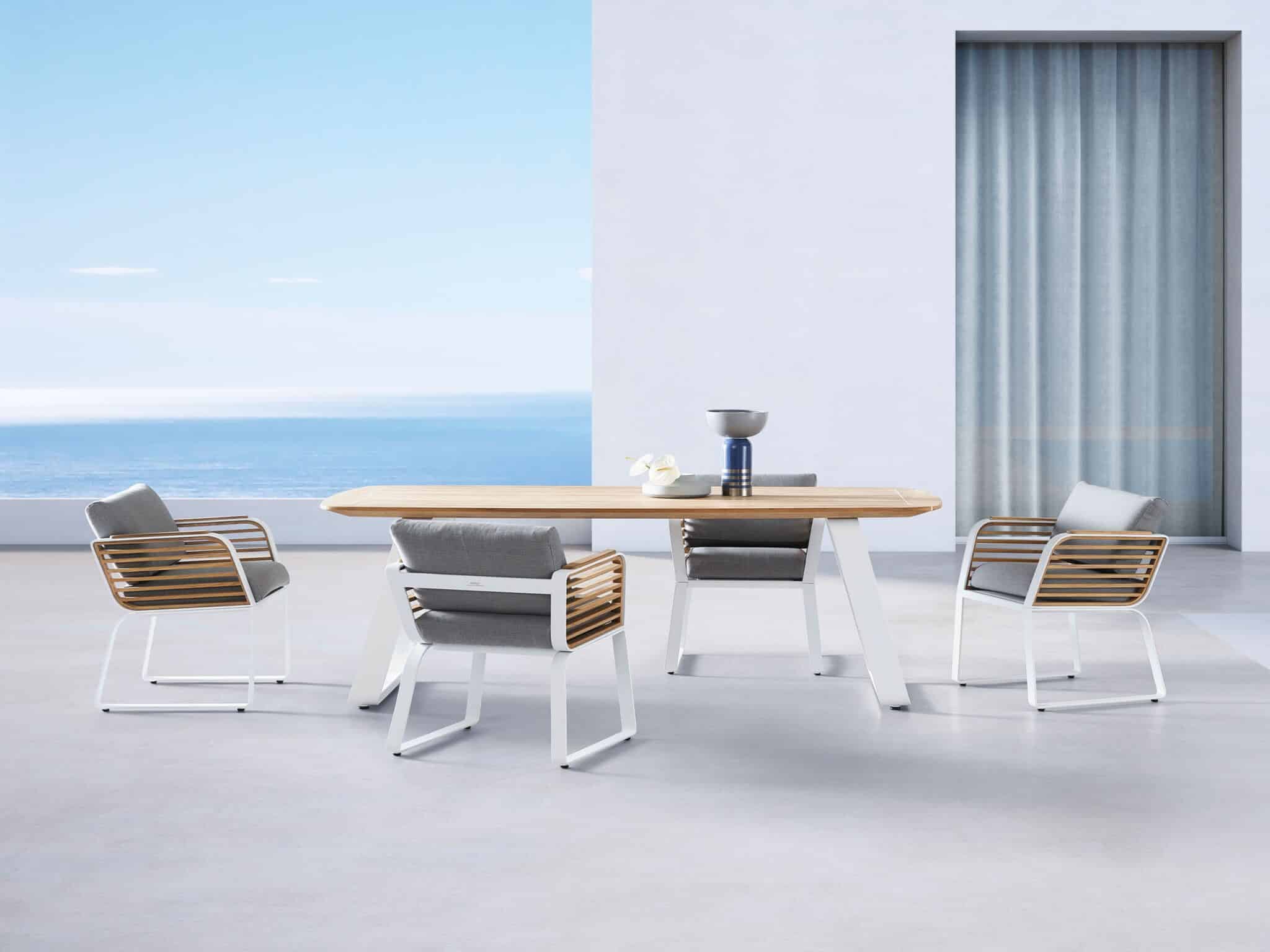 Set gradina Wing masa dreptunghiulara iaht si 6 scaune Higold 2049130